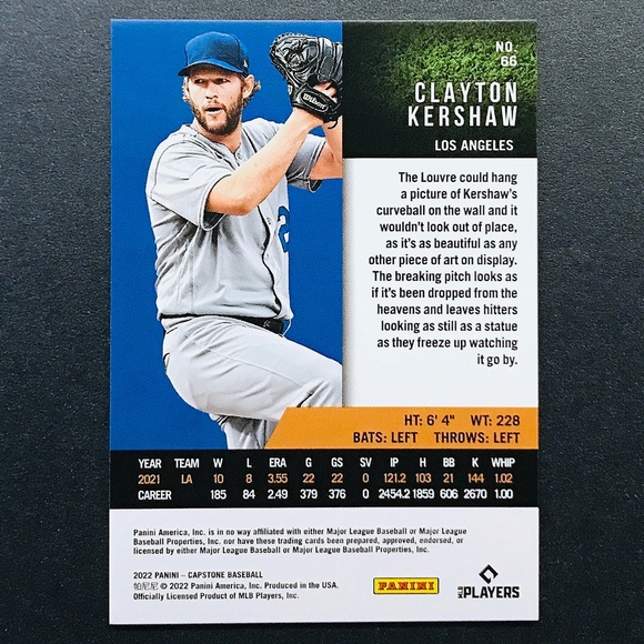Clayton Kershaw - 2022 Panini Capstone #66 - Picture 2 of 2